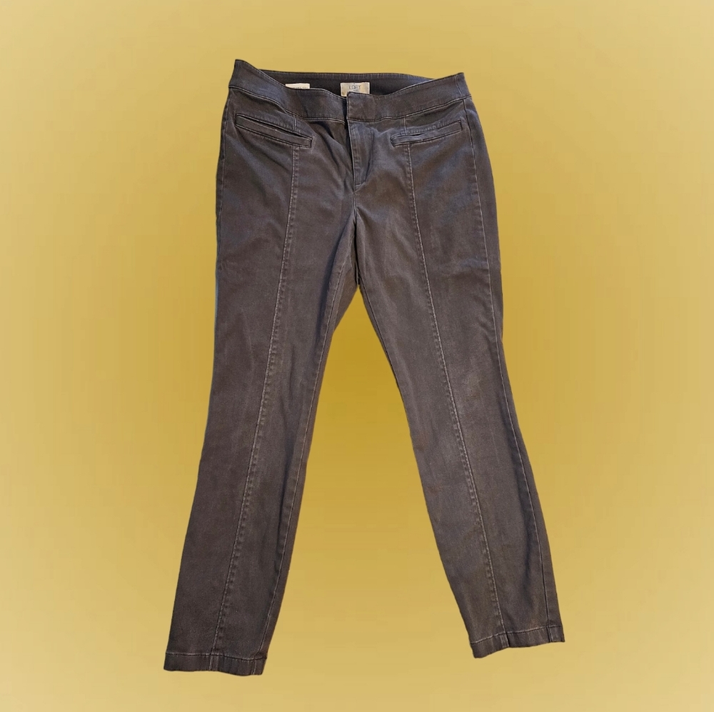 Loft Outlet Skinny Ankle Petite Pants Dark Gray Sueded Cotton 8 Petite